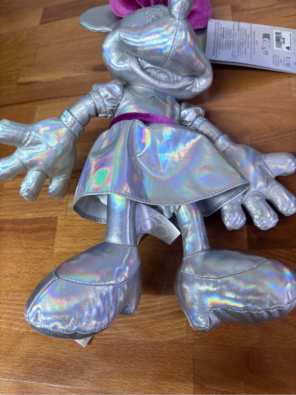 1. Disney Parks Minnie Mouse 100 Years Of Wonder Platinum Plush - Picture 3 of 4